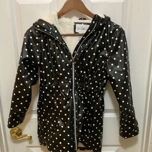 Black Polka Dot Kids Raincoat